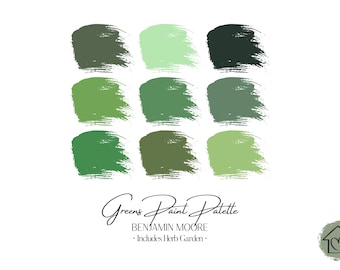 Benjamin Moore Greens Paint Palette: Interior & Exterior Paint Colors with Herb Garden (Digital Download)