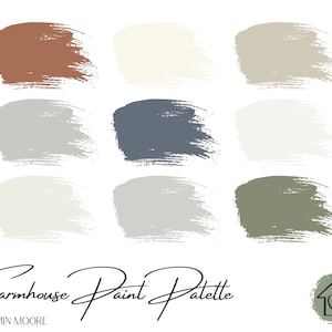 Farmhouse - Benjamin Moore Paint Palette - Paint Color Schemes for Interiors - Paint Color Palette - Paint Color Ideas