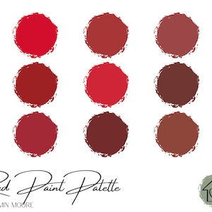 Reds - Benjamin Moore Paint Palette - Paint Color Schemes for Interior and Exterior - Paint Color Palette