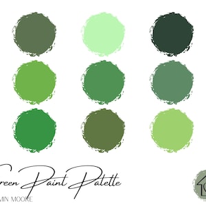 Greens - Benjamin Moore Paint Palette - Paint Color Schemes for Interior and Exterior - Paint Color Palette