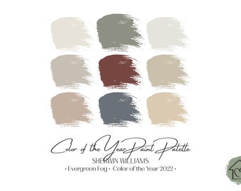 Sherwin Williams Evergreen Fog - 2022 Color of the Year: Interior & Exterior Paint Colors (Digital Download)