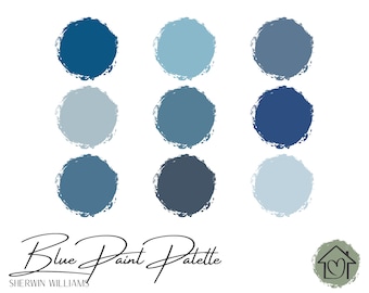 Blues - Sherwin Williams Paint Palette - Paint Color Schemes for Interior and Exterior - Paint Color Palette