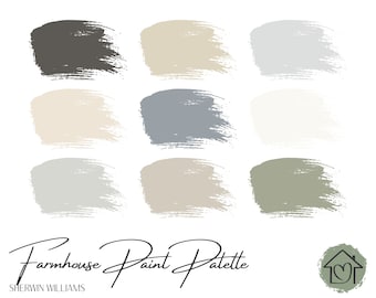 Farmhouse - Sherwin Williams Paint Palette - Paint Color Schemes for Interiors - Paint Color Palette - Paint Color Ideas