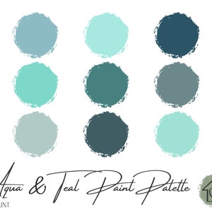 Aquas & Teals - PPG Paint Palette - Paint Color Schemes for Interior and Exterior - Paint Color Palette