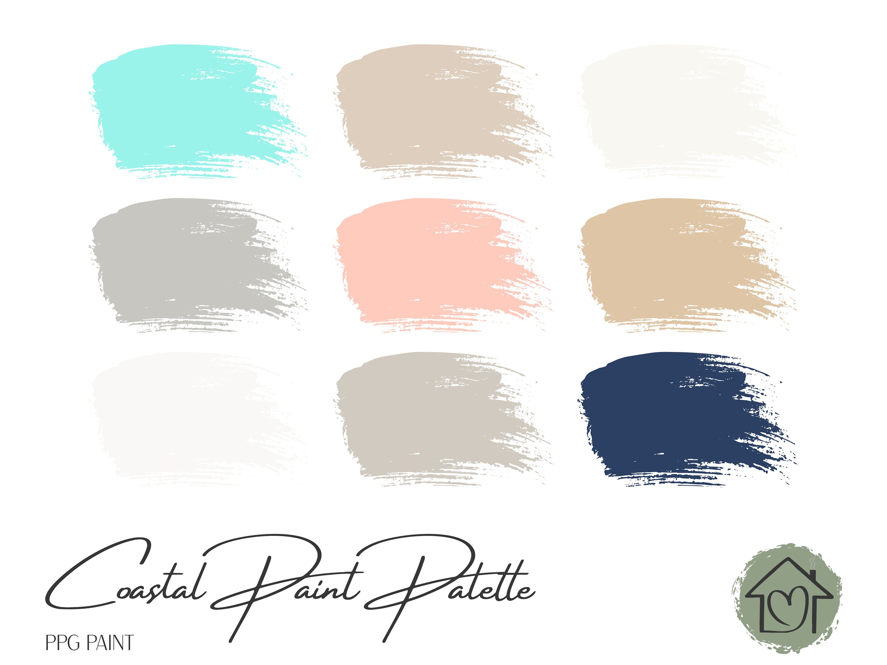 Coastal PPG Paint Palette Paint Color Schemes for Interiors Paint