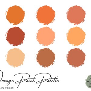 Oranges - Benjamin Moore Paint Palette - Paint Color Schemes for Interior and Exterior - Paint Color Palette