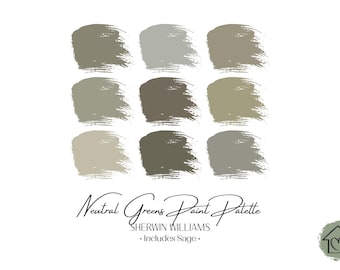 Sherwin Williams Neutral Greens Paint Palette: Interior & Exterior Paint Colors with Sage (Digital Download)