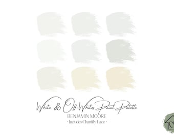 Benjamin Moore Whites and Off-Whites Paint Palette: Interior & Exterior Paint Colors with Chantilly Lace (Digital Download)