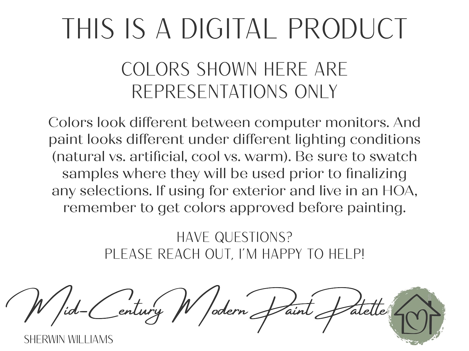 Mid-century Modern Sherwin Williams Paint Palette Paint Color Schemes