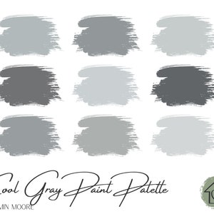 Cool Grays - Benjamin Moore Paint Palette - Paint Color Schemes for Interior and Exterior - Paint Color Palette