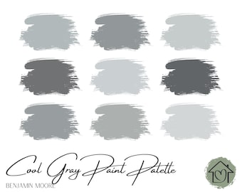 Cool Grays - Benjamin Moore Paint Palette - Paint Color Schemes for Interior and Exterior - Paint Color Palette