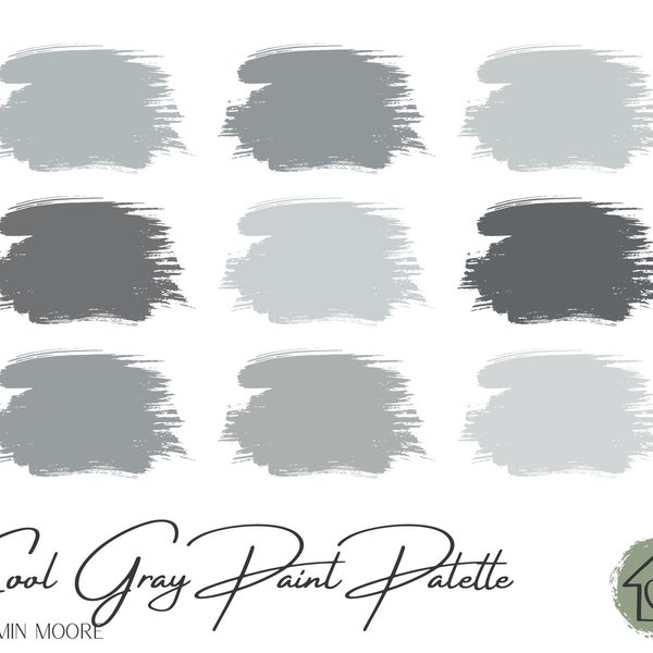 Cool Grays - Benjamin Moore Paint Palette - Paint Color Schemes for Interior and Exterior - Paint Color Palette