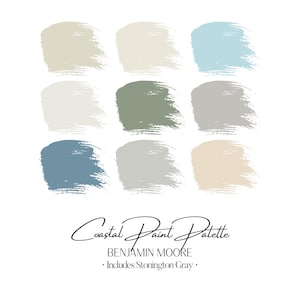 Coastal Benjamin Moore Paint Palette: Interior Color Scheme with Stonington Gray (Digital Download)