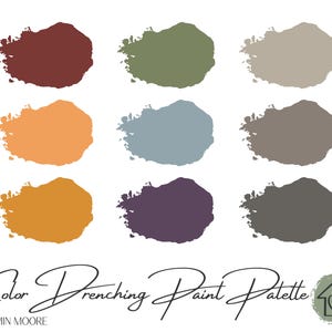 Color Drenching - Benjamin Moore Paint Palette - Paint Color Schemes for Interiors - Paint Color Palette - All Over Color - Monochromatic