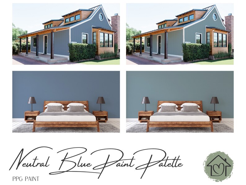 Neutral Blues PPG Paint Palette Paint Color Schemes for Etsy