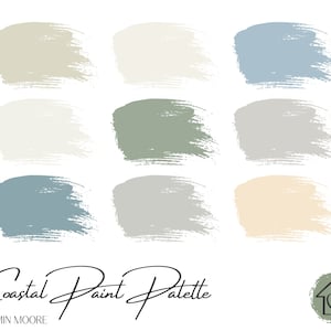 Coastal - Benjamin Moore Paint Palette - Paint Color Schemes for Interiors - Paint Color Palette - Paint Color Ideas