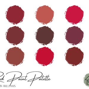 Reds - Sherwin Williams Paint Palette - Paint Color Schemes for Interior and Exterior - Paint Color Palette