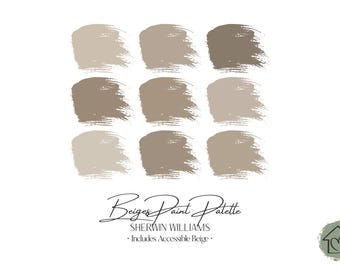 Sherwin Williams Beiges Paint Palette: Interior & Exterior Paint Colors with Accessible Beige (Digital Download)