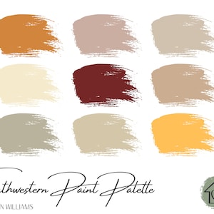 Southwestern - Sherwin Williams Paint Palette - Paint Color Schemes for Interiors - Paint Color Palette - Paint Color Ideas