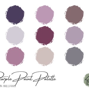 Purples - Sherwin Williams Paint Palette - Paint Color Schemes for Interior and Exterior - Paint Color Palette