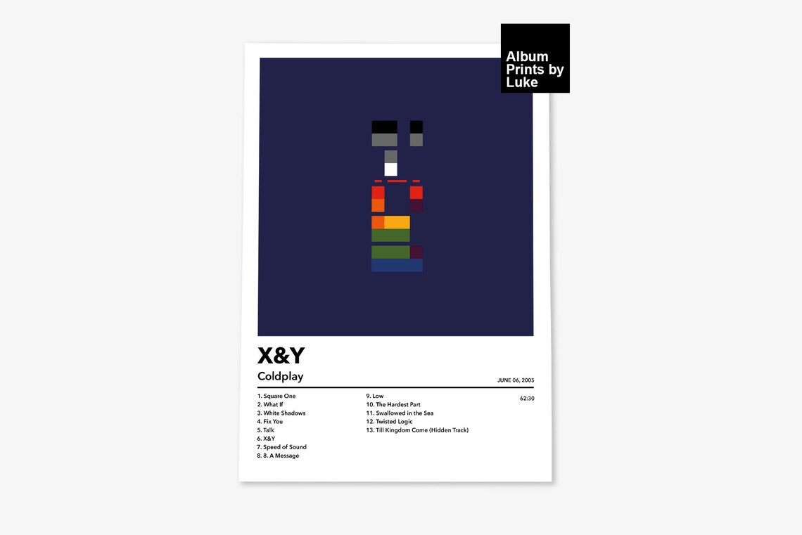 Coldplay X&Y Album Cover Poster A4 A3 A2 Print Digital Etsy