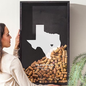 AANGEPASTE staatskaartcadeau, Texas kaart wijnkurkhouder, verjaardagscadeau vader, gepersonaliseerd cadeau voor papa, housewarmingcadeau, kaart cadeau Californië