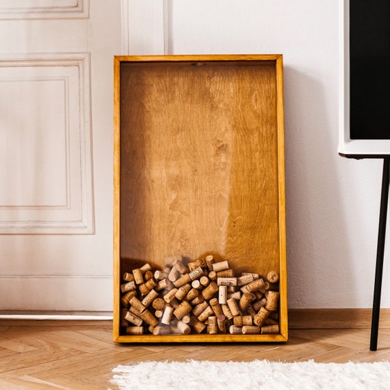 Cadre en liège – cadre pour bouchons à vin – chêne – avec plaque arrière -  Accessoires pour le vin - Wineandbarrels