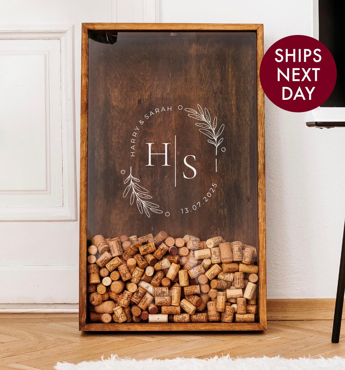 Wedding Couple Gift Customized , Engagement Gift Idea, Personalized Wine Cork Holder, Rustic Wedding Guestbook Alternative, Wooden Wine Sign