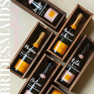 Bruidsmeisje voorstel cadeau, zal je mijn bruidsmeisje zijn, gepersonaliseerde wijndoos bruidsmeisjes, gunstcadeau, cadeau bruidsfeest, aangepaste champagnedoos