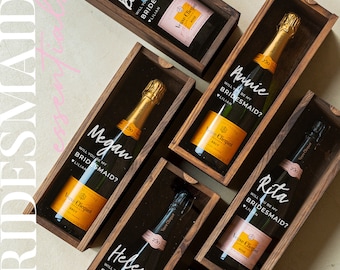 Bridesmaid Proposal Gift, Will You Be My Bridesmaid, Personalized Bridesmaids Wine Box, Favor Gift, Bridal Party Gift, Custom Champagne Box