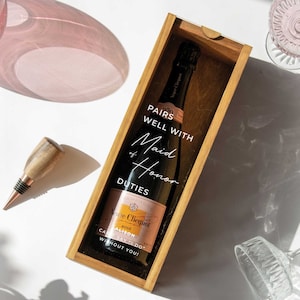 Bruidsmeisje voorstel cadeau, gepersonaliseerde bruidsmeisje geschenkdoos, past goed bij, geschenkdoos bruidsfeest, aangepaste champagnedoos