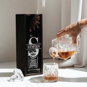 Verjaardagscadeau whisky gepersonaliseerd, aangepaste whiskyflesdoos, tot in de perfectie verouderd, verjaardagscadeau voor man, verjaardagscadeau voor vrouw