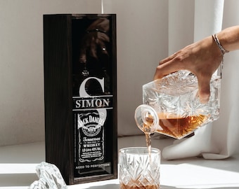 Whisky personalizado para cumpleaños, caja de whisky a medida, añejado a la perfección, regalo de cumpleaños para hombre o mujer.