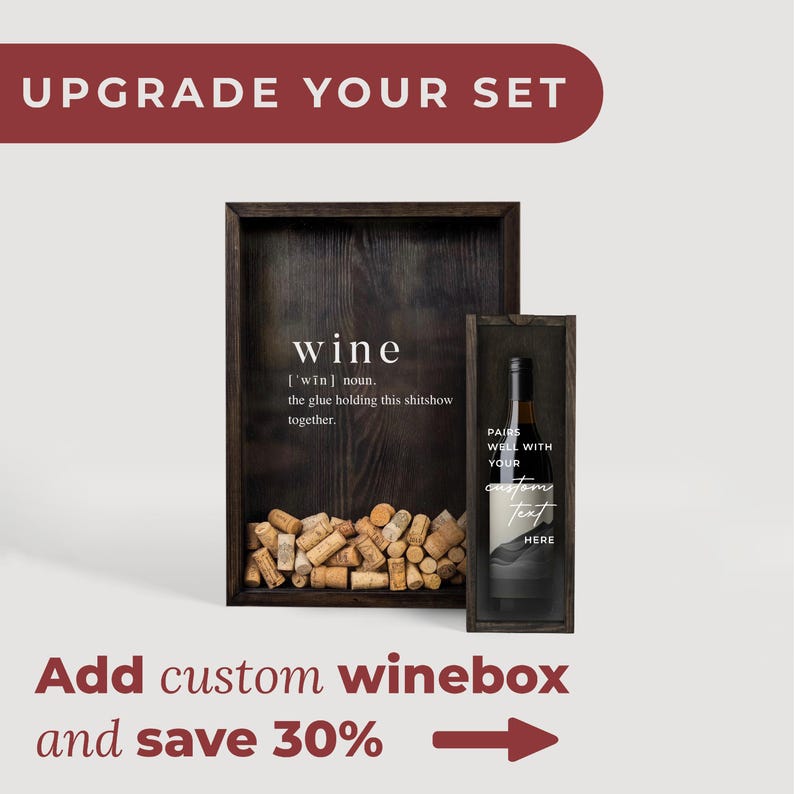 Wine Lover Gift Idea, Handmade Wine Cork Collector, Wine Cork Frame, Bar Wall Decor, Wooden Wine Sign, Cork Display Box, Funny Wine Gift image 6