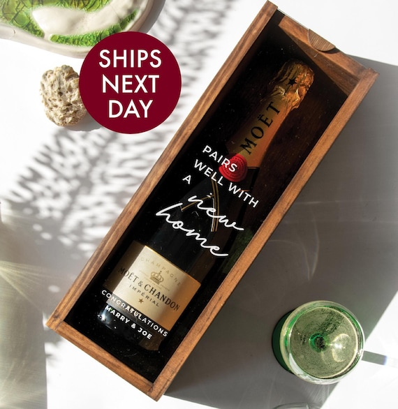 Realtor Closing Gift with Logo, Real Estate Gift, Customized Housewarming Gift, Personalized Home Owner Gift, New Home Gift, Wooden Wine Box