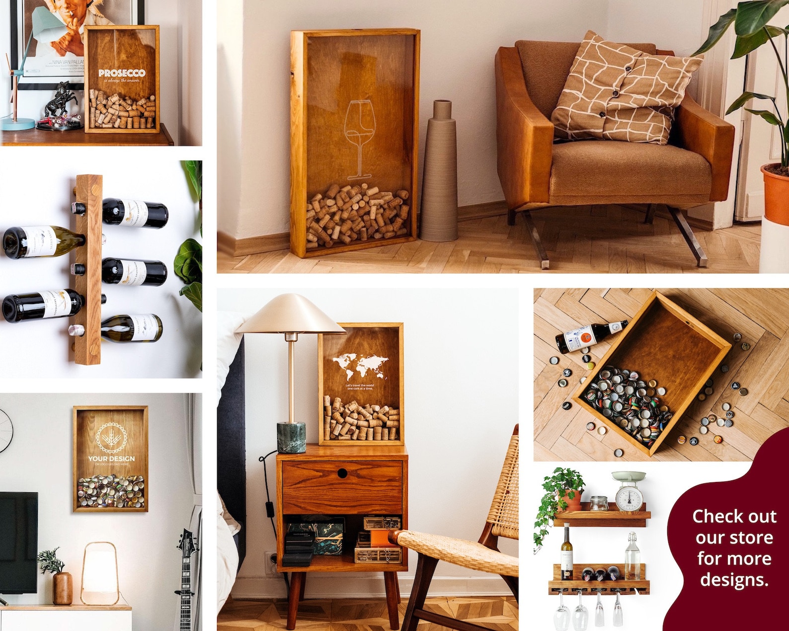 BLACK Wine Cork Holder Wine Cork Art Wine Cork Display Case Etsy