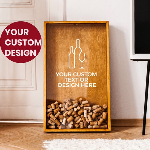 Personalized Shadow Box Wine Cork Holder Wedding Guest Book Etsy