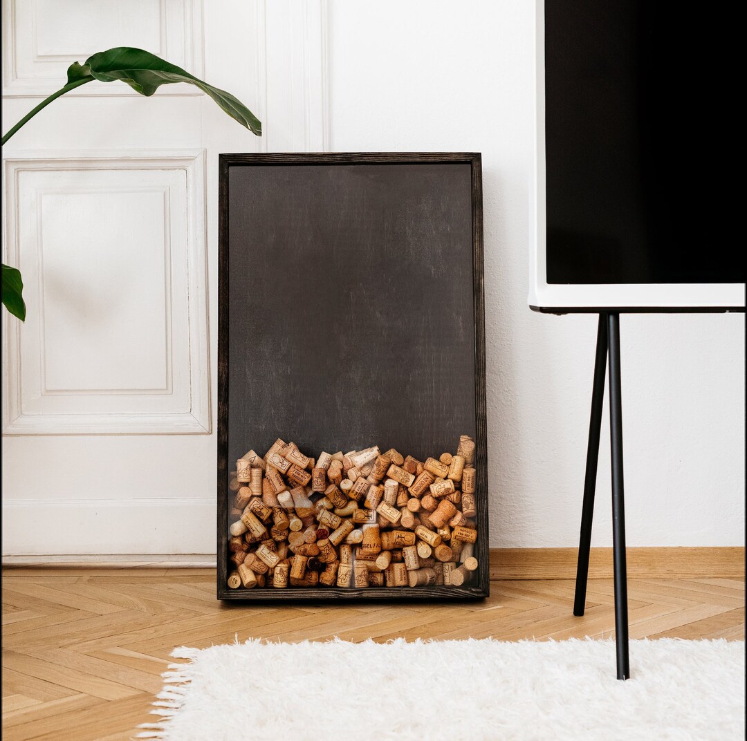 BLACK Wine Cork Holder Wine Cork Art Wine Cork Display Case Etsy