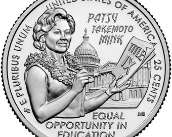 2024 American Women Quarters-Patsy Takemoto Mink - D.P.S. Mints- Uncirculated, Direct from Mint Rolls