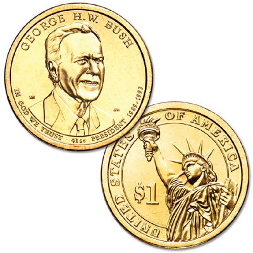 2020-P George H.W. Bush Presidential Dollar Coin – Uncirculated, Direct From Mint