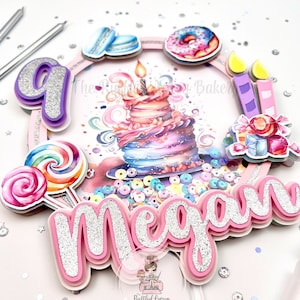 Candy and Treats Cake Topper | Candy Cake Topper | Birthday Cake | Candy Theme | Custom Cake Topper