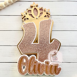 Princess Crown Cake Topper | Princess Cake Topper | Any Age Topper | Crown Cake Topper | Princess Birthday