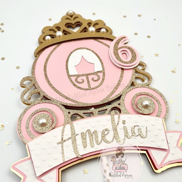 Princess Carriage Cake Topper | Princess Cake Topper | Birthday Topper | Carriage Cake Topper | Princess Birthday