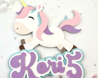 Unicorn Cake Topper | Personalized Cake Topper | Birthday Cake Topper | Unicorn Cake