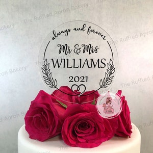Mr & Mrs Cake Topper | Always and Forever | Personalized Cake Topper | Wedding Cake Topper