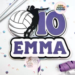 Volleyball Cake Topper | Girls Volleyball | Name & Age Birthday | Volleyball Birthday Cake