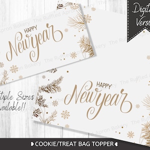 Happy New Year Cookie Toppers | New Year Bag Toppers | Treat Bag Toppers | New Years Treats | Holiday Goodie Bags | Digital File