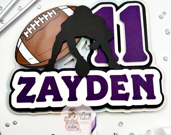 Personalized Football Birthday Cake Topper