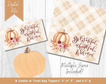 Thanksgiving Cookie Bag Toppers: Fall Treat Goodie Bags (Digital File)