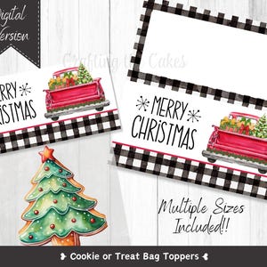 Merry Christmas Cookie Bag Toppers | Cookie Bag Toppers | Treat Bag Toppers | Christmas Treats | Holiday Goodie Bags | Digital File